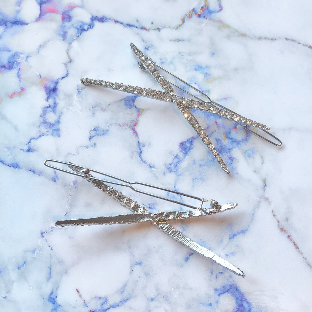 Crystal X Rhinestone Hair Pin - Picture 5 of 5